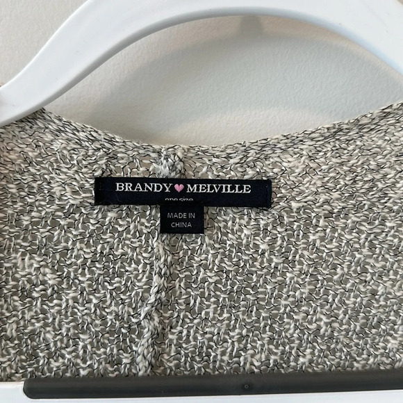 Brandy Melville Cardigan Open Front Knit Warm Transition Fall Cozy Light Gray - Picture 2 of 6